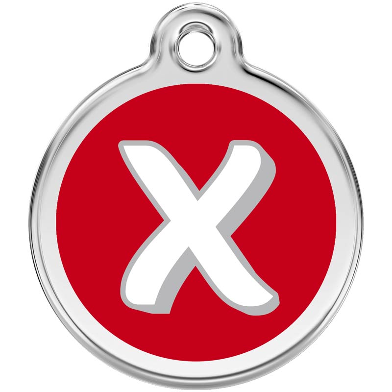 Pet ID Tags Alphabet Red X