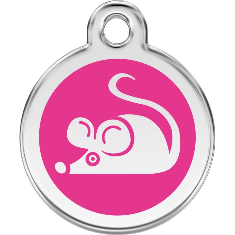 Pet ID Tags Mouse Hot Pink