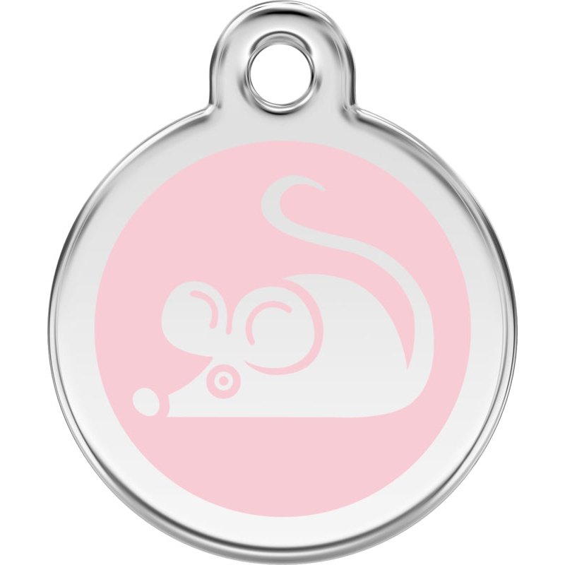 Pet ID Tags Mouse Light Pink