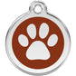 Pet ID Tags Paw Print Brown