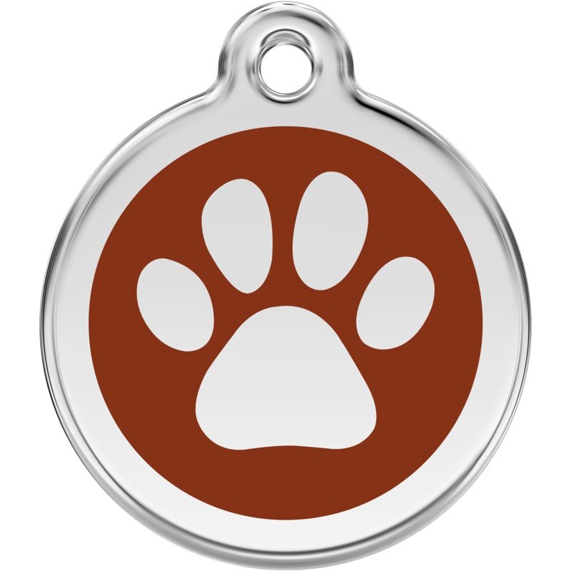 Pet ID Tags Paw Print Brown