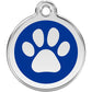 Pet ID Tags Paw Print Dark Blue