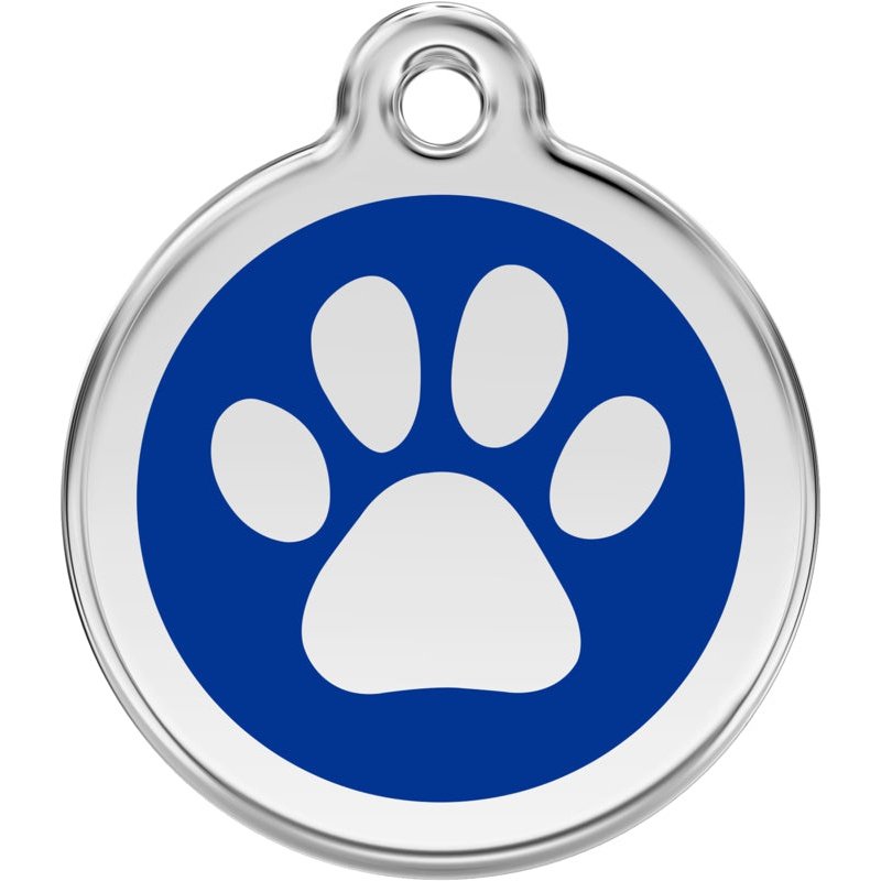 Pet ID Tags Paw Print Dark Blue