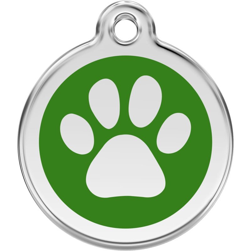 Pet ID Tags Paw Print Green