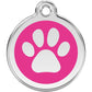 Pet ID Tags Paw Print Hot Pink