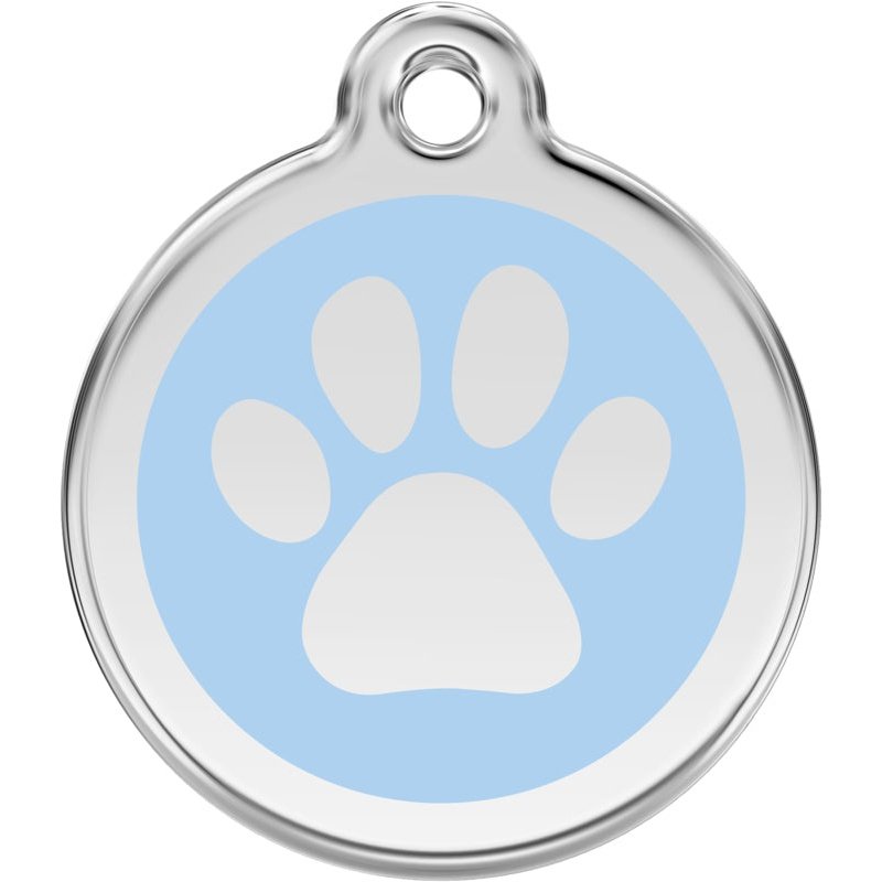 Pet ID Tags Paw Print Light Blue