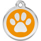 Pet ID Tags Paw Print Orange