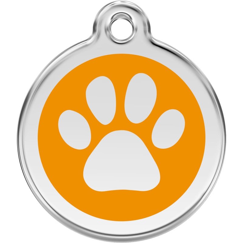 Pet ID Tags Paw Print Orange