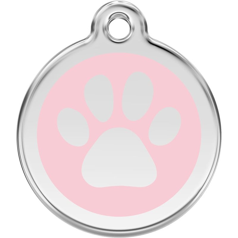 Pet ID Tags Paw Print Light Pink