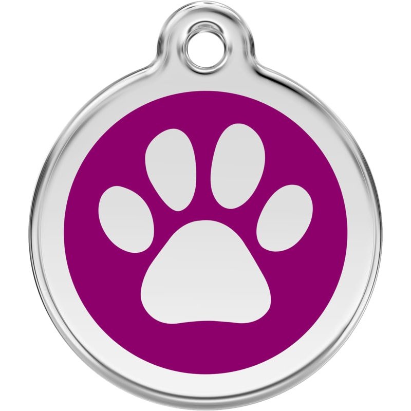 Pet ID Tags Paw Print Purple