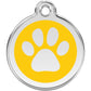 Pet ID Tags Paw Print Yellow