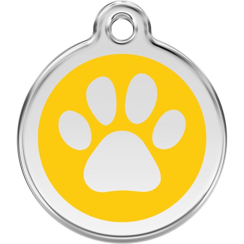 Pet ID Tags Paw Print Yellow