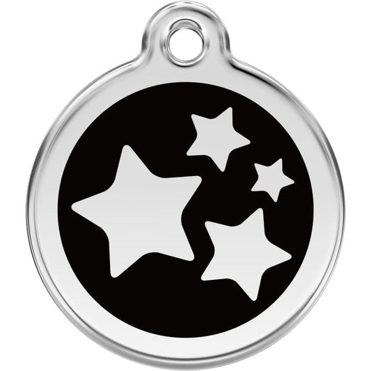 Pet ID Tags Stars Black