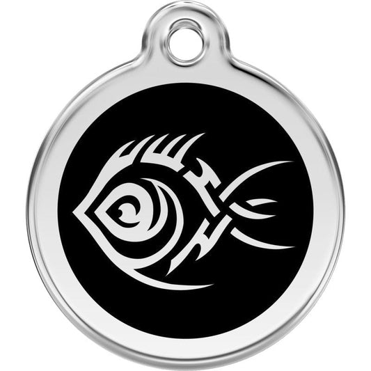 Pet ID Tags Tribal Fish Black