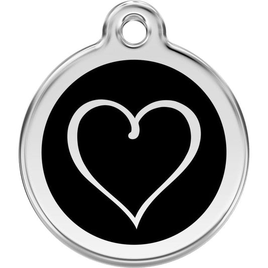 Pet ID Tags Tribal Heart Black