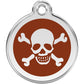 Pet ID Tags Skull & Cross Bones Brown