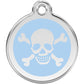 Pet ID Tags Skull & Cross Bones Light Blue