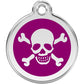 Pet ID Tags Skull & Cross Bones Purple