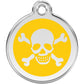 Pet ID Tags Skull & Cross Bones Yellow