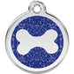 Pet ID Tags Glitter Bone Dark Blue