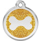 Pet ID Tags Glitter Bone Gold