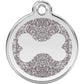 Pet ID Tags Glitter Bone Silver