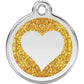 Pet ID Tags Glitter Heart Gold