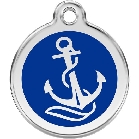 Pet ID Tags Anchor Dark Blue