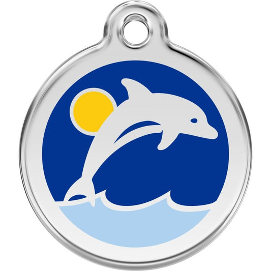 Pet ID Tags Dolphin Dark Blue