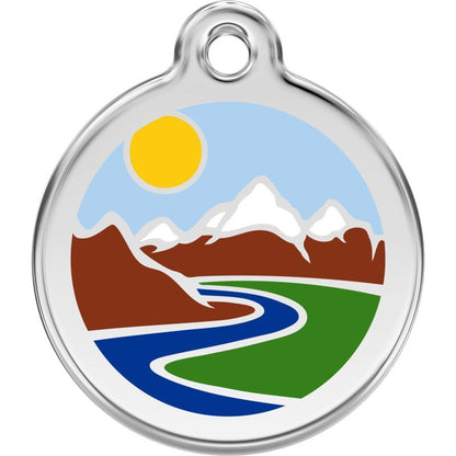 Pet ID Tags Mountains Light Blue