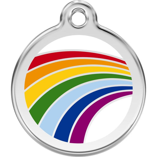 Pet ID Tags Rainbow White