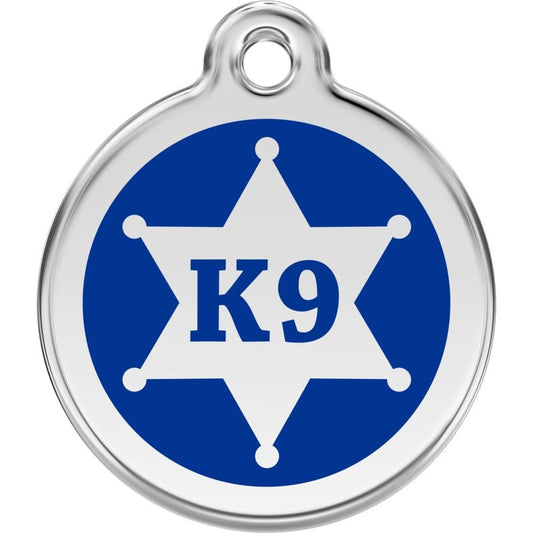 Pet ID Tags Sheriff K9 Dark Blue