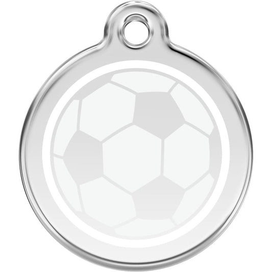 Pet ID Tags Soccer Ball White