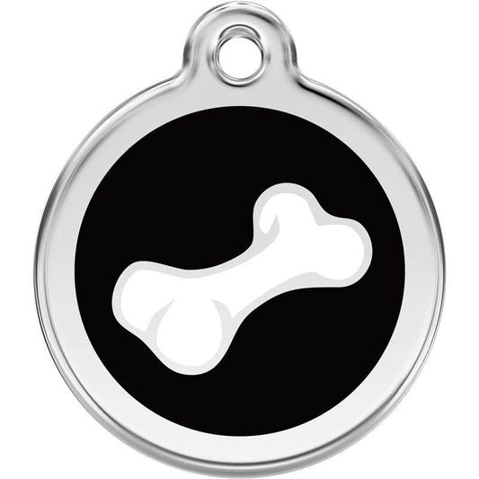 Pet ID Tags Bone Black