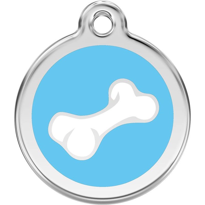 Pet ID Tags Bone Light Blue