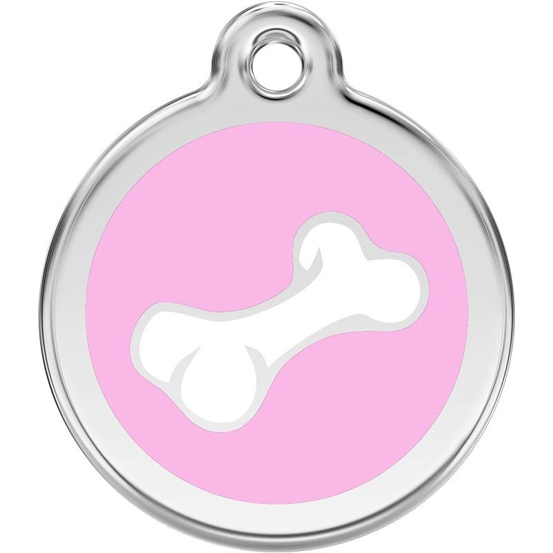 Pet ID Tags Bone Light Pink