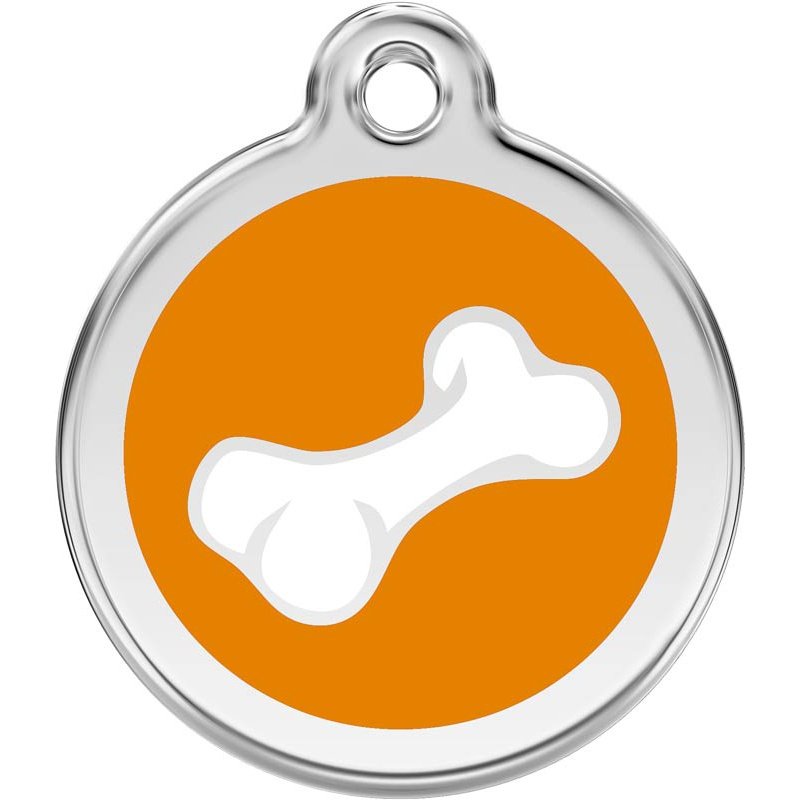 Pet ID Tags Bone Orange