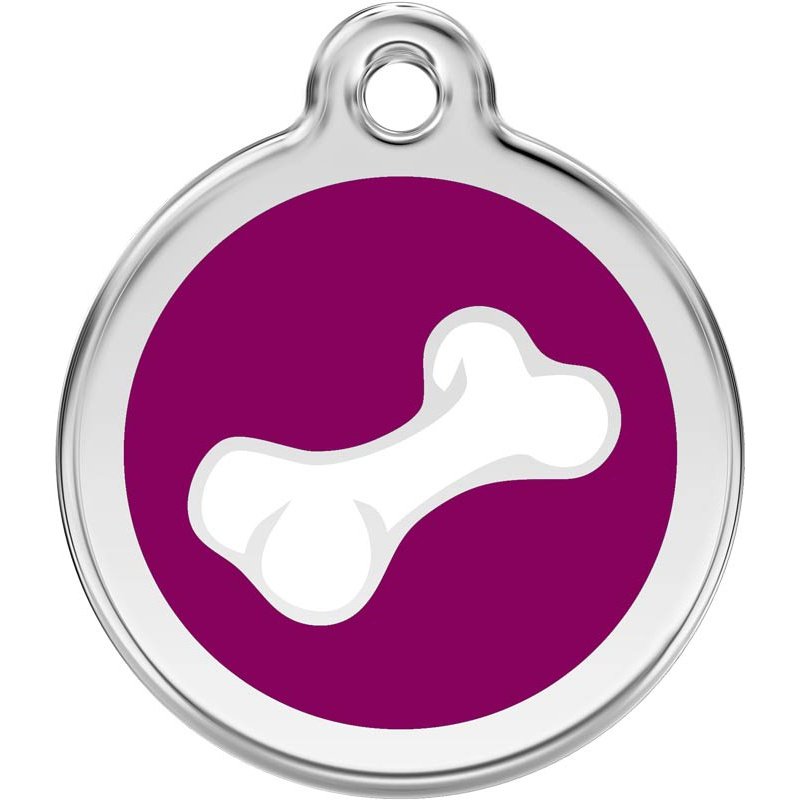 Pet ID Tags Bone Purple